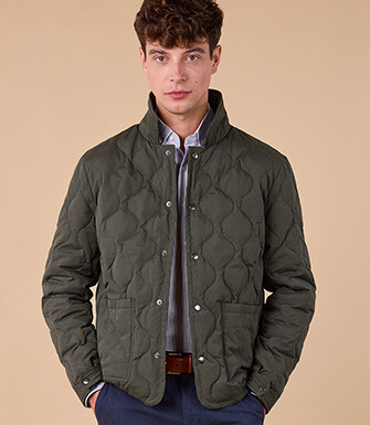 Dark Green Quilted Blazer for men - NORSTEN
