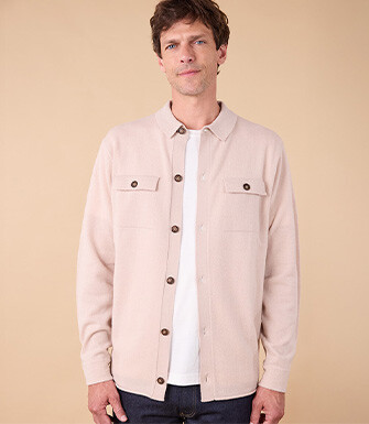 Knitted Overshirt – Light Beige - WARRICK