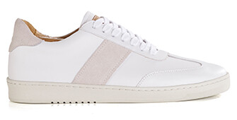 Men’s leather sneakers – White and ecru suede - NANGKITA