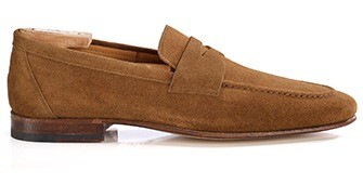 Men’s tobacco suede loafers - British style - FINERO