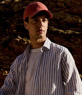Men's Coral Linen baseball cap - BRADWELL II