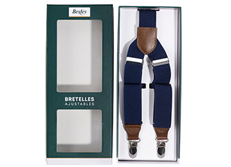Navy Braces with Chestnut Details
