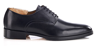 Men’s black leather derby shoes - MIDFORD PATIN