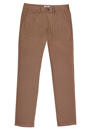 Men's camel wool flannel chino trousers - KYVERS