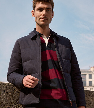 Men's lightweight navy goose down jacket - ELLIS