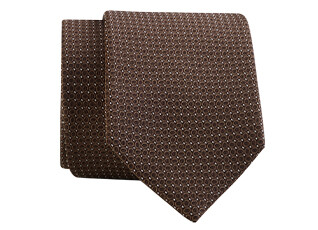 Men's brown grenadine silk tie