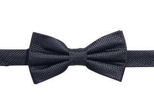 Men's black basketweave silk bow tie