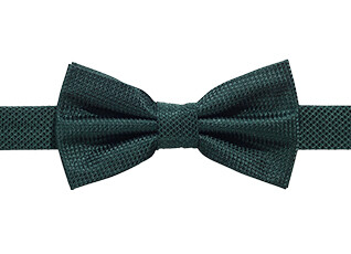 Men's bottle green basketweave silk bow tie