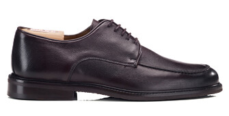 Men's chocolate grained leather derby - HUTTON GOMME