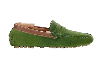 Green & Chestnut Suade Men's Driving Moccassins - FERGUSON