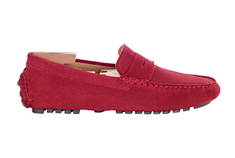 Dark Red Suede Men's Driving Moccassins - FERGUSON