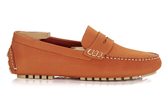 Dark Orange Nubuck Leather - Men's Driving Moccassins - FERGUSON