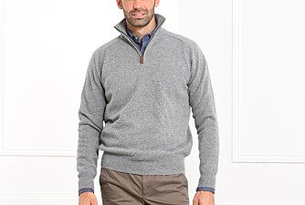 Grey Melange half-zip wool jumper - KENNETH