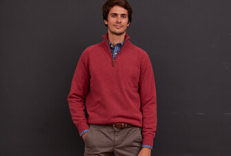 Red Melange half-zip wool jumper - KENNETH