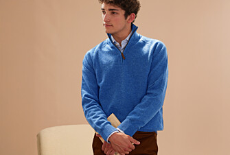 Blue sea half-zip wool sweater - KENNETH