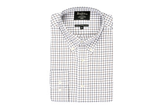 Flannel shirt with blue and beige checks - LINDSAY