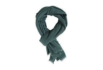 Dark Green wool and Silk scarf