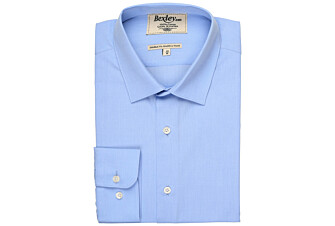 Blue shirt 100% cotton - Straight collar - MAXIME CLASSIC