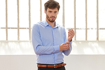 Blue sky shirt 100% cotton - Straight collar - MAXIME CLASSIC