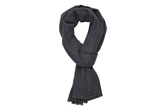 Blue Melange Herringbone light Wool and Cashmere scarf