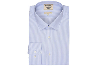 White cotton shirt with blue stripes - CLÉMENT