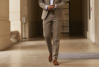 Men's Taupe melange Suit Trousers - LAZARE