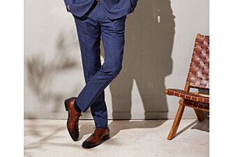Men's Blue Melange Suit Trousers - LAZARE