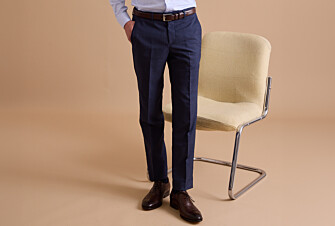 Men's Dark Blue Melange Suit Trousers - LAZARE
