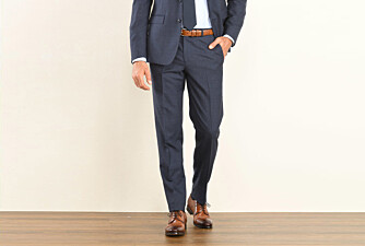 Men's Dark Blue Melange Suit Trousers - LAZARE