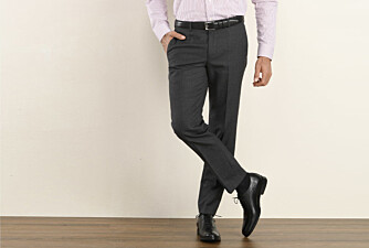 Men's Dark Grey Melange Suit Trousers - LAZARE