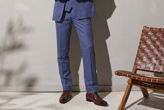 Men's Light Blue Melange Suit Trousers - LAZARE