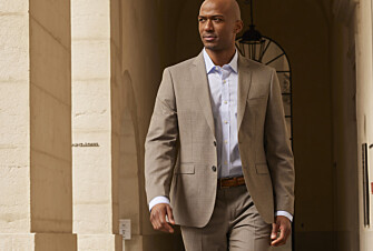 Men's Taupe melange Suit Jacket - LAZARE