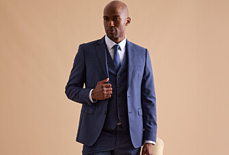 Men's Blue Melange Suit Jacket - LAZARE