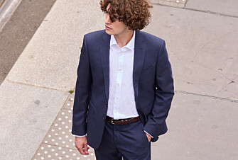 Men's Dark Blue Melange Suit Jacket - LAZARE