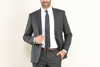 Men's Dark Grey Melange Suit Jacket - LAZARE