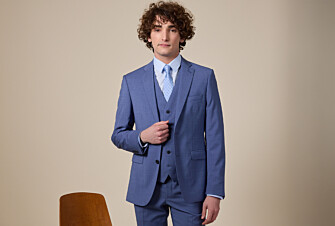 Middle Blue Melange Suit Jacket - LAZARE