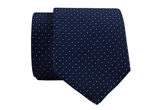Men's navy & beige micro dot silk tie
