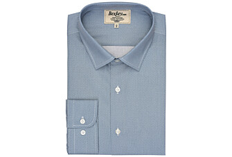 Grey cotton shirt with white dots print - ROBINSON