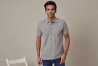 Grey Melange Men's polo shirt - ANDY II