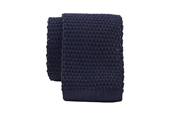 Black knitted cotton Tie
