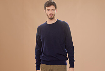 Navy round-neck wool jumper - CONAN