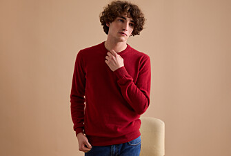 Red round-neck wool jumper - CONAN