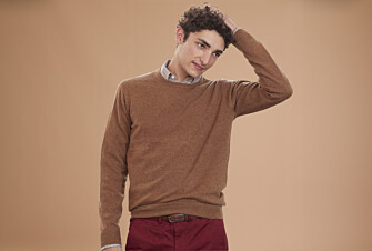 Melange Hazelnut round-neck wool jumper - CONAN