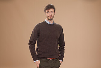 Dark Chocolate round-neck wool jumper - CONAN