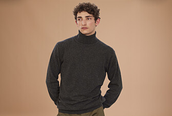 Grey Anthracite wool roll-neck jumper - EMERIC