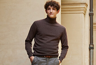 Brown wool roll-neck jumper - EMERIC
