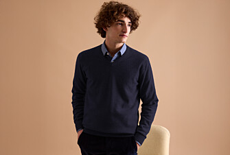Navy v-neck wool jumper - ELIAN