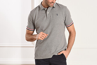 Grey Melange Men's polo shirt - ANDREW