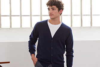 Navy wool cardigan - OWEN II