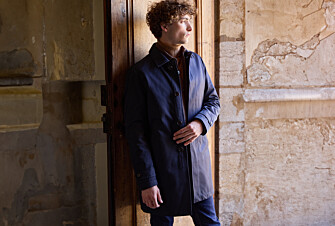 Navy Blue Men's trench coat - AURÈLE II